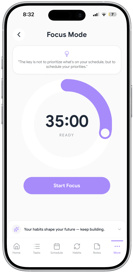 Focus Timer screen